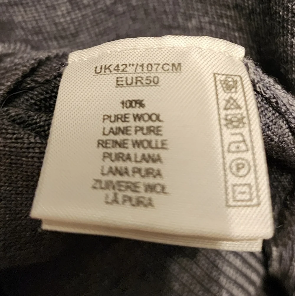 Alan Paine 100% MERINO WOOL V-Neck Sweater Gray Men's Medium